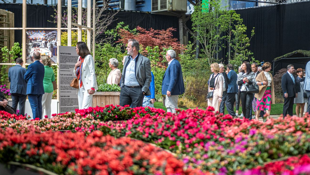Foto van verschillende mensen op Floraliën Gent 