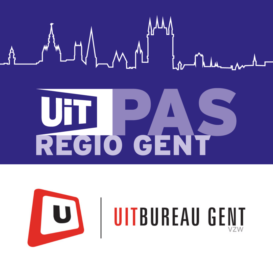 Logo UiTPAS en Uitbureau regio Gent