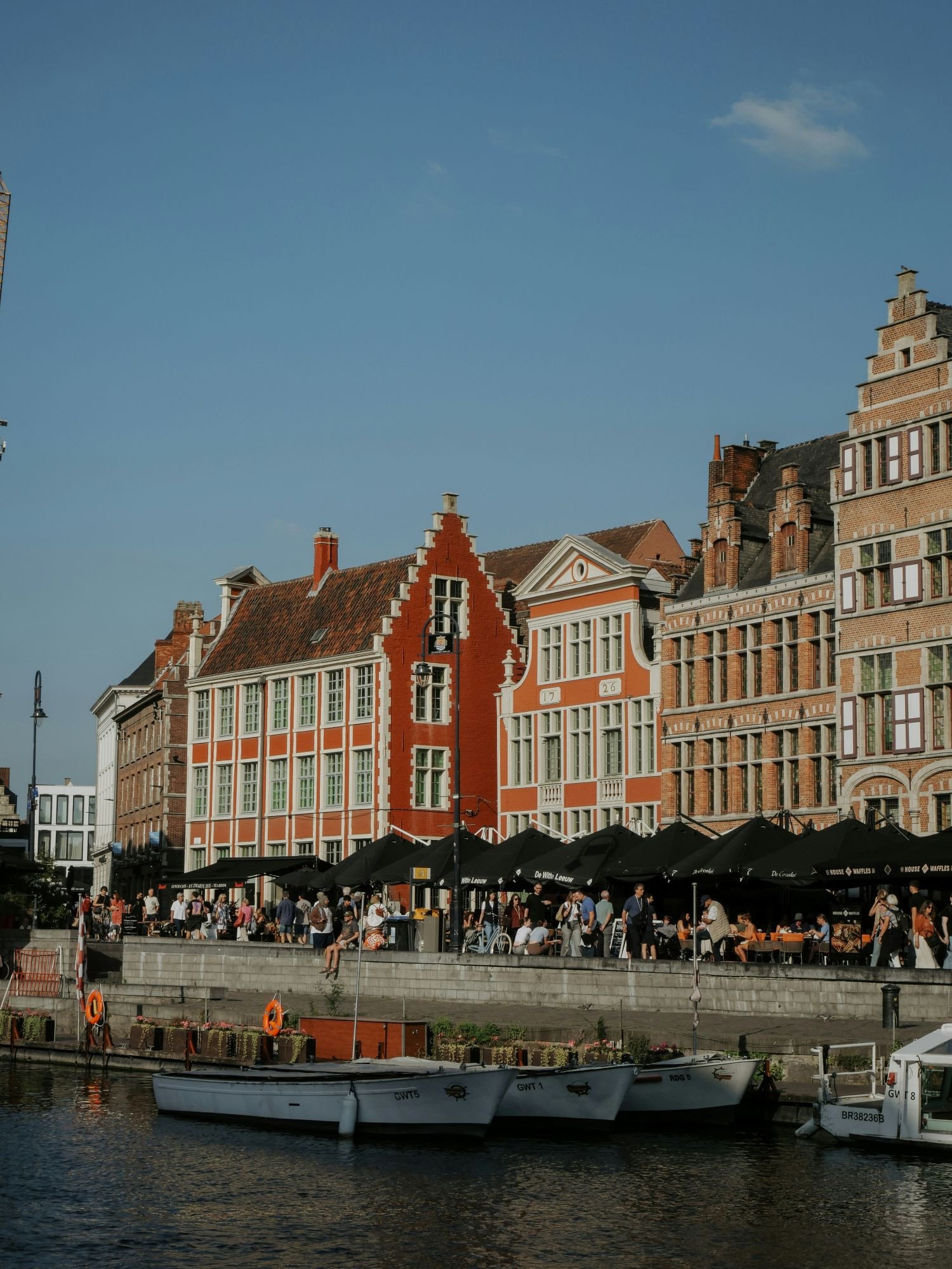 Foto van graslei in Gent aan het water